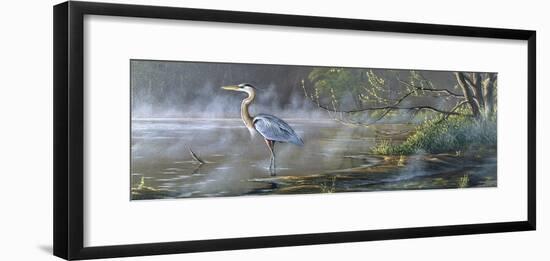 Quiet Cove - Great Blue Heron-Wilhelm Goebel-Framed Giclee Print