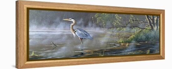 Quiet Cove - Great Blue Heron-Wilhelm Goebel-Framed Premier Image Canvas