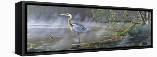 Quiet Cove - Great Blue Heron-Wilhelm Goebel-Framed Premier Image Canvas