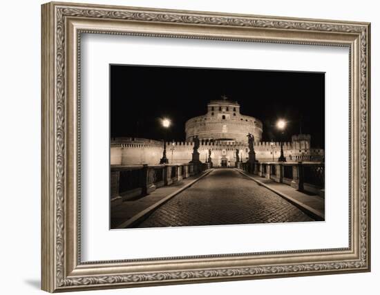 Quiet Night at Castle Sant Angelo, Rome, Italy-George Oze-Framed Photographic Print