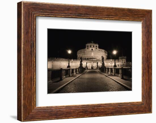 Quiet Night at Castle Sant Angelo, Rome, Italy-George Oze-Framed Photographic Print