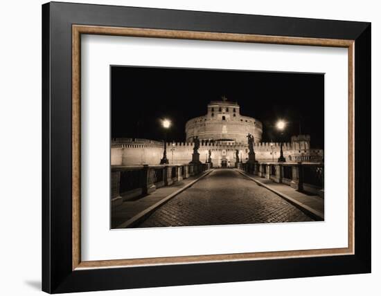 Quiet Night at Castle Sant Angelo, Rome, Italy-George Oze-Framed Photographic Print