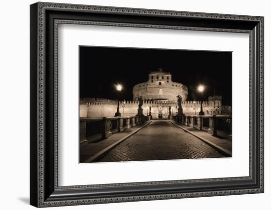 Quiet Night at Castle Sant Angelo, Rome, Italy-George Oze-Framed Photographic Print