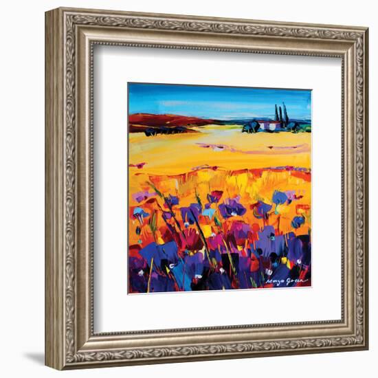 Quiet of the Pasture-Maya Green-Framed Art Print