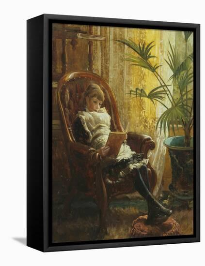 Quiet Read-Alfred Augustus Glendenning-Framed Premier Image Canvas
