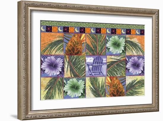 Quilt Palm Flower Mosaic-James Mazzotta-Framed Giclee Print