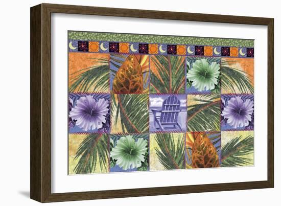 Quilt Palm Flower Mosaic-James Mazzotta-Framed Giclee Print