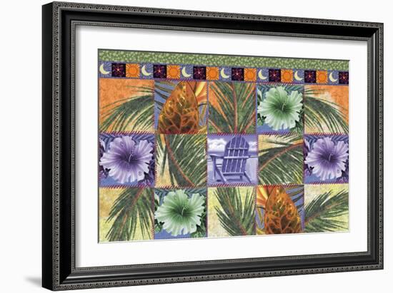 Quilt Palm Flower Mosaic-James Mazzotta-Framed Giclee Print