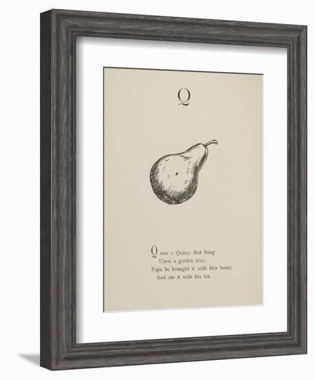 Quince Illustrations and Verses From Nonsense Alphabets Drawn and Written by Edward Lear.-Edward Lear-Framed Giclee Print