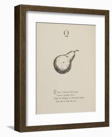 Quince Illustrations and Verses From Nonsense Alphabets Drawn and Written by Edward Lear.-Edward Lear-Framed Giclee Print