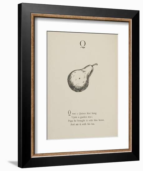 Quince Illustrations and Verses From Nonsense Alphabets Drawn and Written by Edward Lear.-Edward Lear-Framed Giclee Print