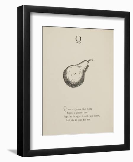 Quince Illustrations and Verses From Nonsense Alphabets Drawn and Written by Edward Lear.-Edward Lear-Framed Giclee Print