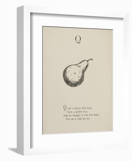 Quince Illustrations and Verses From Nonsense Alphabets Drawn and Written by Edward Lear.-Edward Lear-Framed Giclee Print