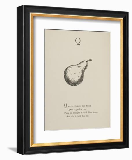 Quince Illustrations and Verses From Nonsense Alphabets Drawn and Written by Edward Lear.-Edward Lear-Framed Giclee Print