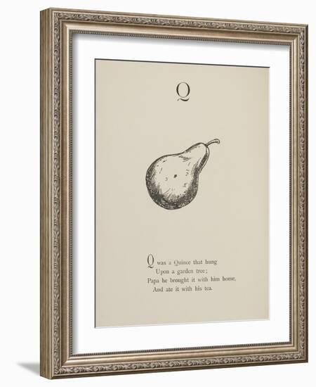 Quince Illustrations and Verses From Nonsense Alphabets Drawn and Written by Edward Lear.-Edward Lear-Framed Giclee Print