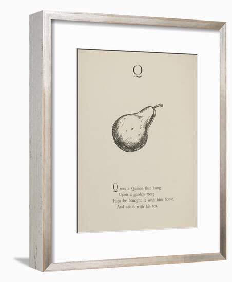 Quince Illustrations and Verses From Nonsense Alphabets Drawn and Written by Edward Lear.-Edward Lear-Framed Giclee Print