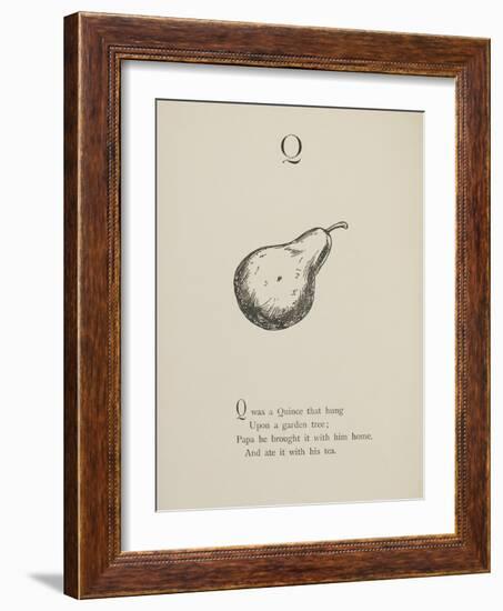 Quince Illustrations and Verses From Nonsense Alphabets Drawn and Written by Edward Lear.-Edward Lear-Framed Giclee Print