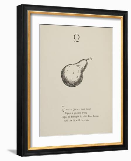 Quince Illustrations and Verses From Nonsense Alphabets Drawn and Written by Edward Lear.-Edward Lear-Framed Giclee Print