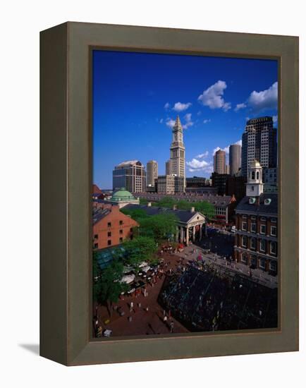 Quincy Market, Boston, MA-Walter Bibikow-Framed Premier Image Canvas