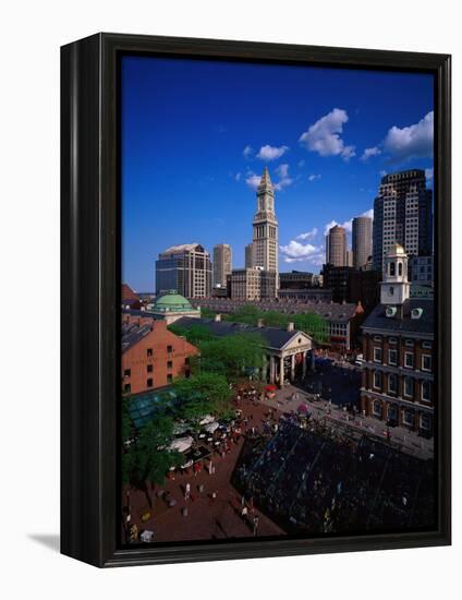 Quincy Market, Boston, MA-Walter Bibikow-Framed Premier Image Canvas