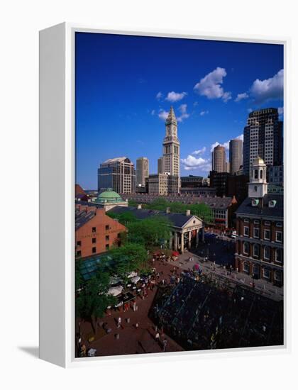 Quincy Market, Boston, MA-Walter Bibikow-Framed Premier Image Canvas