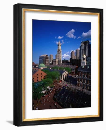 Quincy Market, Boston, MA-Walter Bibikow-Framed Photographic Print