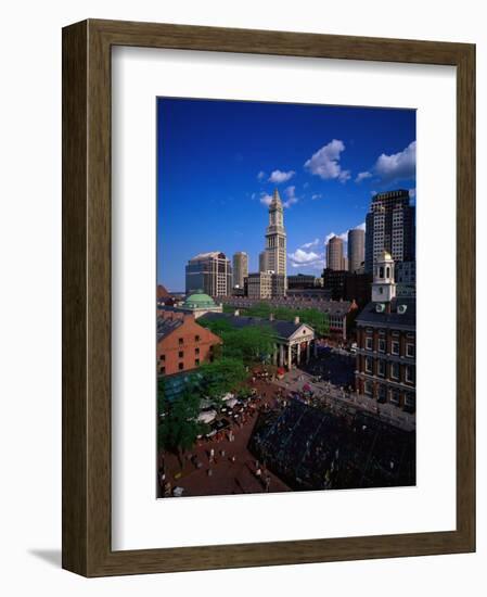 Quincy Market, Boston, MA-Walter Bibikow-Framed Photographic Print