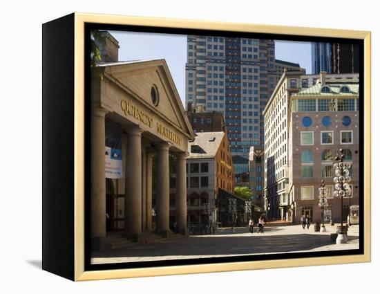 Quincy Market by Faneuil Hall, Boston, Massachusetts, USA-Amanda Hall-Framed Premier Image Canvas