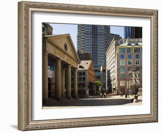 Quincy Market by Faneuil Hall, Boston, Massachusetts, USA-Amanda Hall-Framed Photographic Print