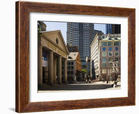 Quincy Market by Faneuil Hall, Boston, Massachusetts, USA-Amanda Hall-Framed Photographic Print