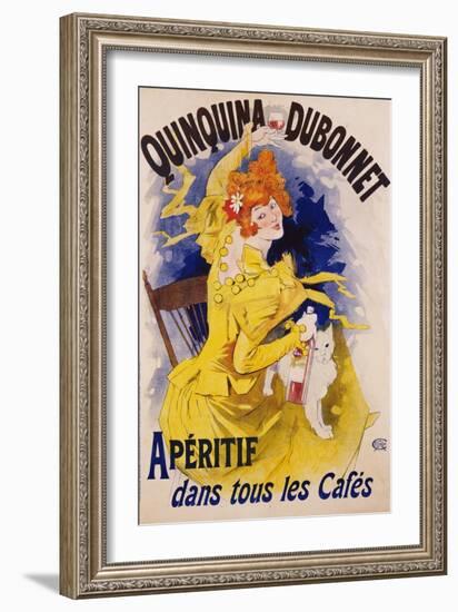 Quinquina Dubonnet Poster-Jules Chéret-Framed Premium Giclee Print