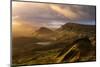 Quiraing in morning light, Isle of Skye, Scotland-Ross Hoddinott-Mounted Photographic Print