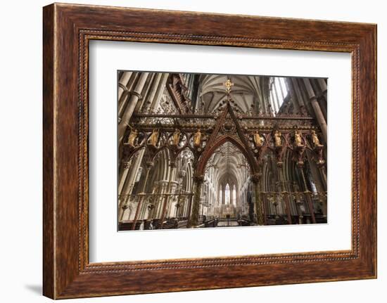 Quire Seen Through the Skidmore Screen, Lichfield Cathedral, Staffordshire, England, United Kingdom-Nick Servian-Framed Photographic Print