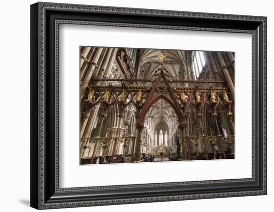 Quire Seen Through the Skidmore Screen, Lichfield Cathedral, Staffordshire, England, United Kingdom-Nick Servian-Framed Photographic Print