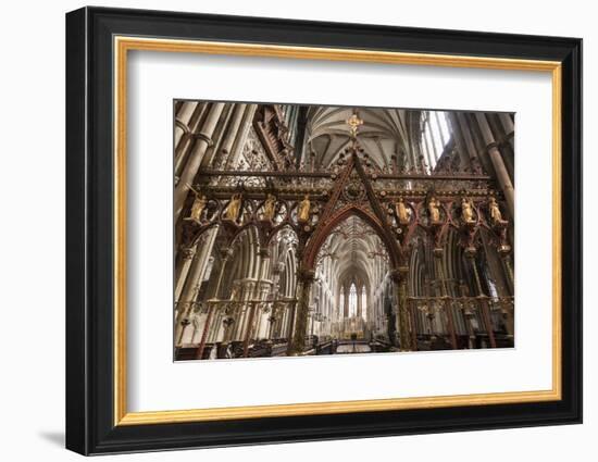 Quire Seen Through the Skidmore Screen, Lichfield Cathedral, Staffordshire, England, United Kingdom-Nick Servian-Framed Photographic Print