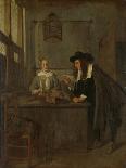 Interior with Fisherman and Man Beside a Bobbin and Spool-Quiringh Gerritsz van Brekelenkam-Art Print