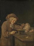 Interior with Fisherman and Man Beside a Bobbin and Spool-Quiringh Gerritsz van Brekelenkam-Framed Art Print