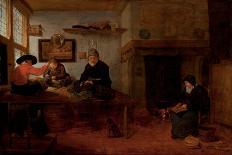 Interior with Two Men by the Fireside,-Quiringh Gerritsz van Brekelenkam-Art Print