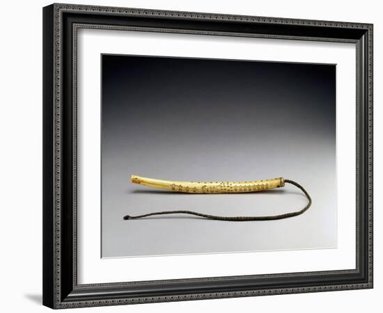 Quirt, Engraved Elk Antler, Crow Nation, C.1840 (Bone) (See also 434926)-American-Framed Giclee Print