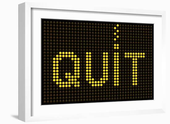 Quit Smoking Message On A Led Screen-wongstock-Framed Art Print