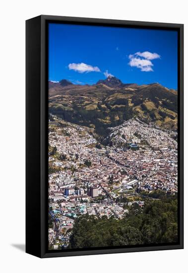 Quito, with Pichincha Volcano in the Background, Ecuador, South America-Matthew Williams-Ellis-Framed Premier Image Canvas