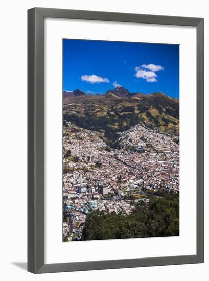 Quito, with Pichincha Volcano in the Background, Ecuador, South America-Matthew Williams-Ellis-Framed Photographic Print