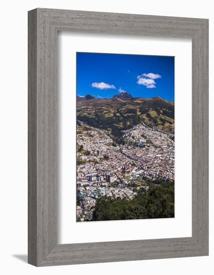 Quito, with Pichincha Volcano in the Background, Ecuador, South America-Matthew Williams-Ellis-Framed Photographic Print