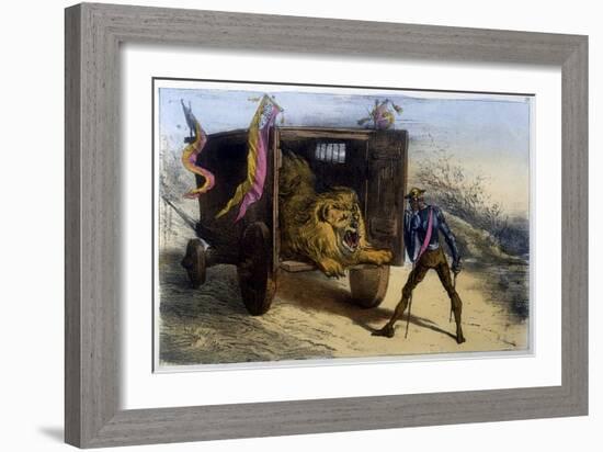 Quixote and Lion-Edmond Morin-Framed Art Print