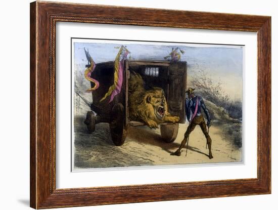 Quixote and Lion-Edmond Morin-Framed Art Print