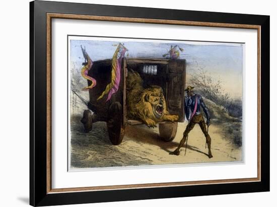 Quixote and Lion-Edmond Morin-Framed Art Print