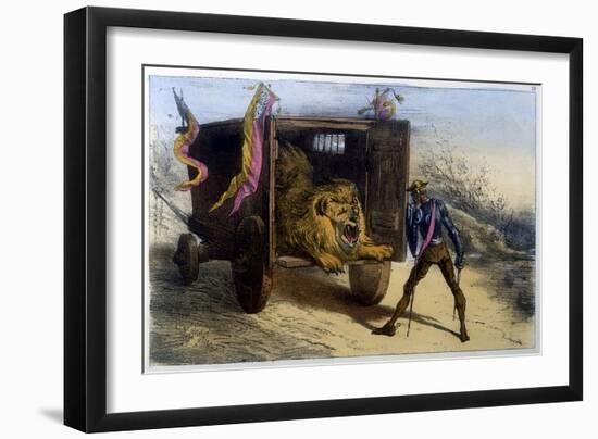 Quixote and Lion-Edmond Morin-Framed Art Print