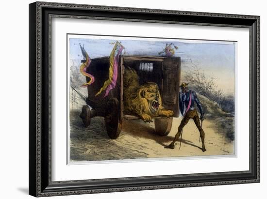 Quixote and Lion-Edmond Morin-Framed Art Print