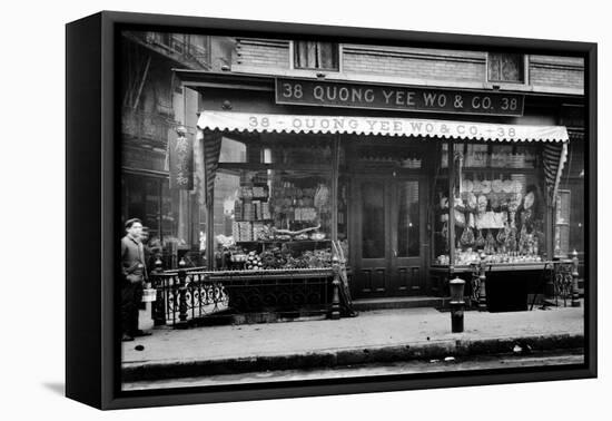 Quong Yee Wo & Co. Storefront in Chinatown NYC Photo - New York, NY-Lantern Press-Framed Stretched Canvas