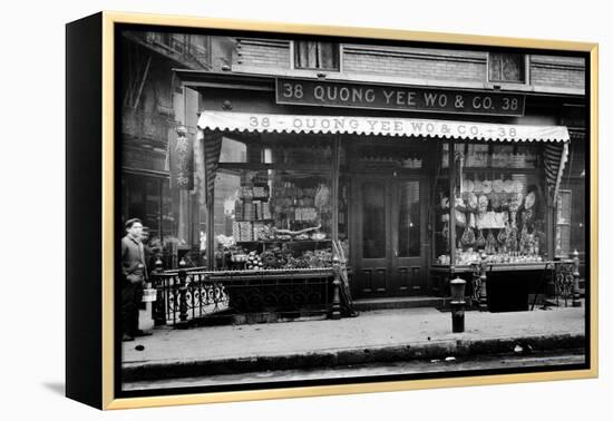 Quong Yee Wo & Co. Storefront in Chinatown NYC Photo - New York, NY-Lantern Press-Framed Stretched Canvas